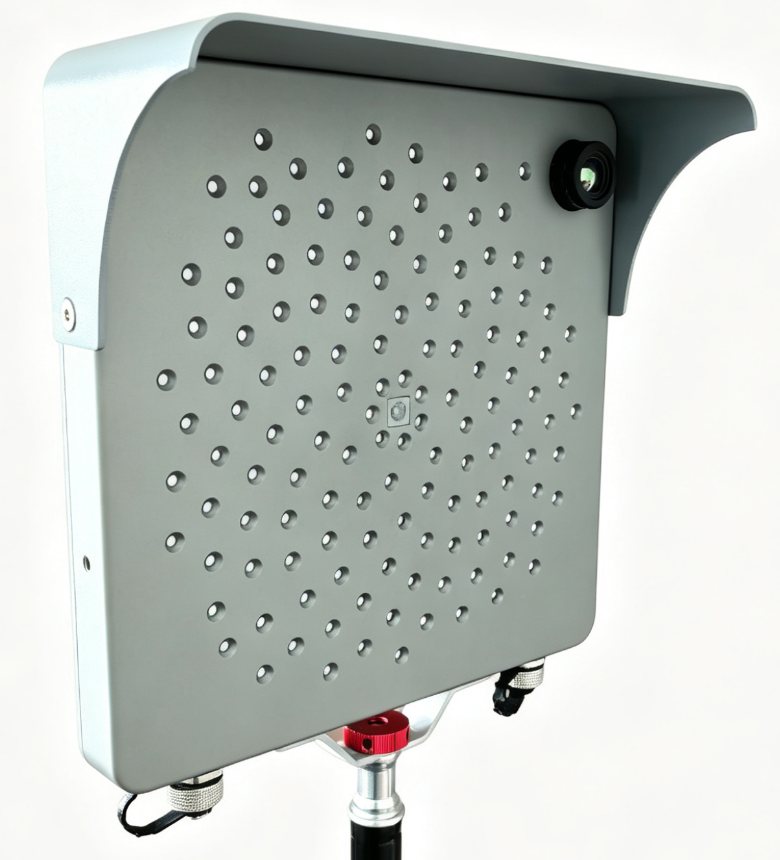 Fixed-installation acoustic imaging development platform with mounting connectors